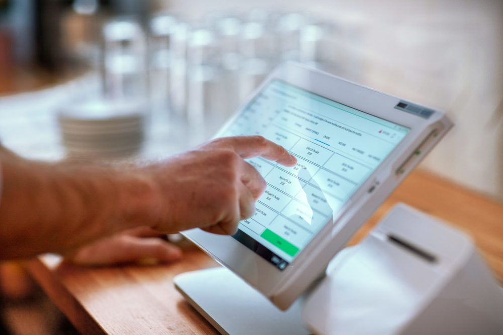 A merchant using a terminal